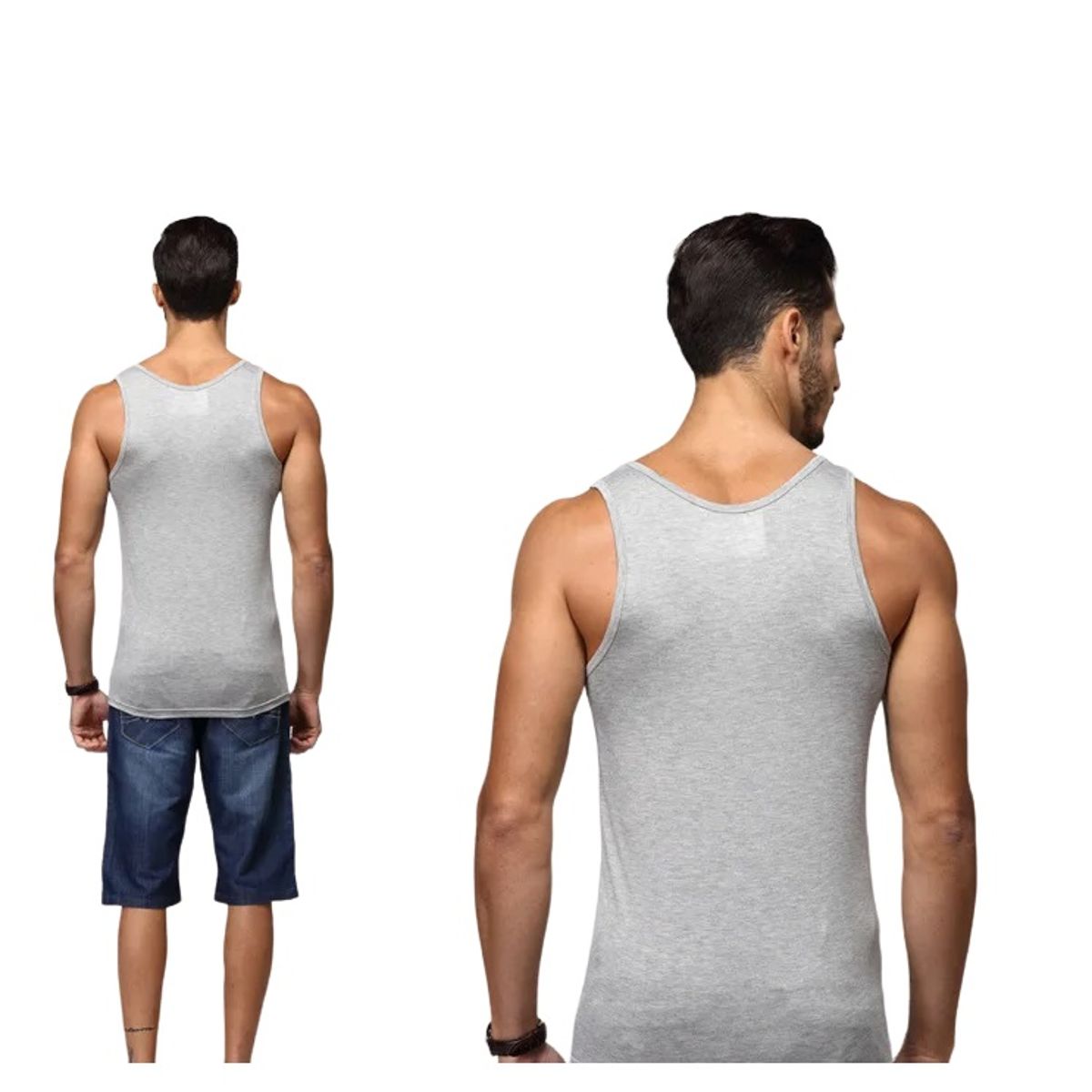 GARSIL - X3 Polera De Algodon Musculosa Para Hombre  - Cuello Redondo