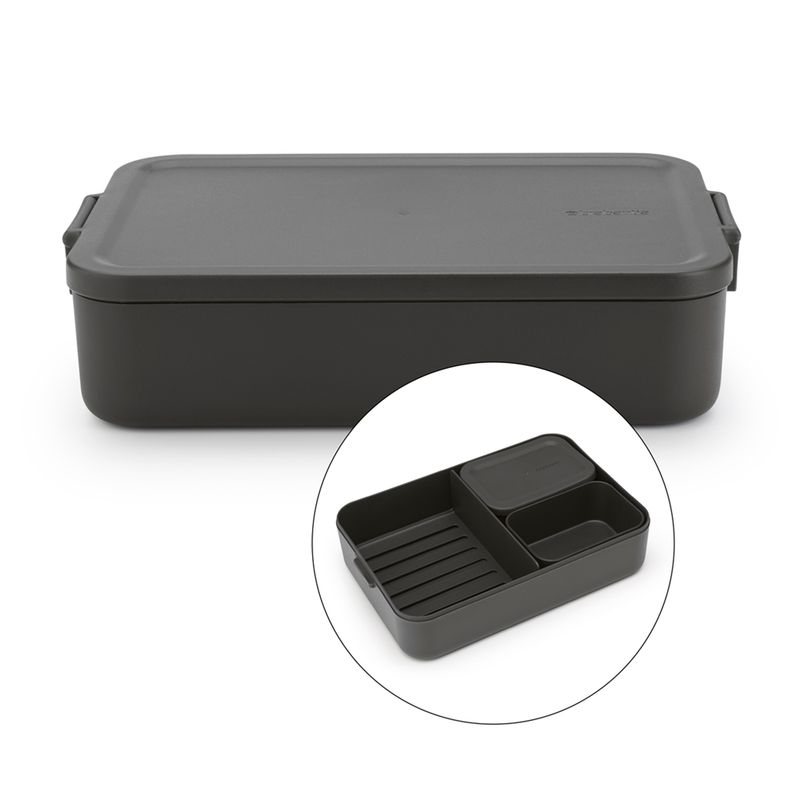 BRABANTIA - Contenedor para almuerzo Make & Take Bento Grande Negro BRABANTIA