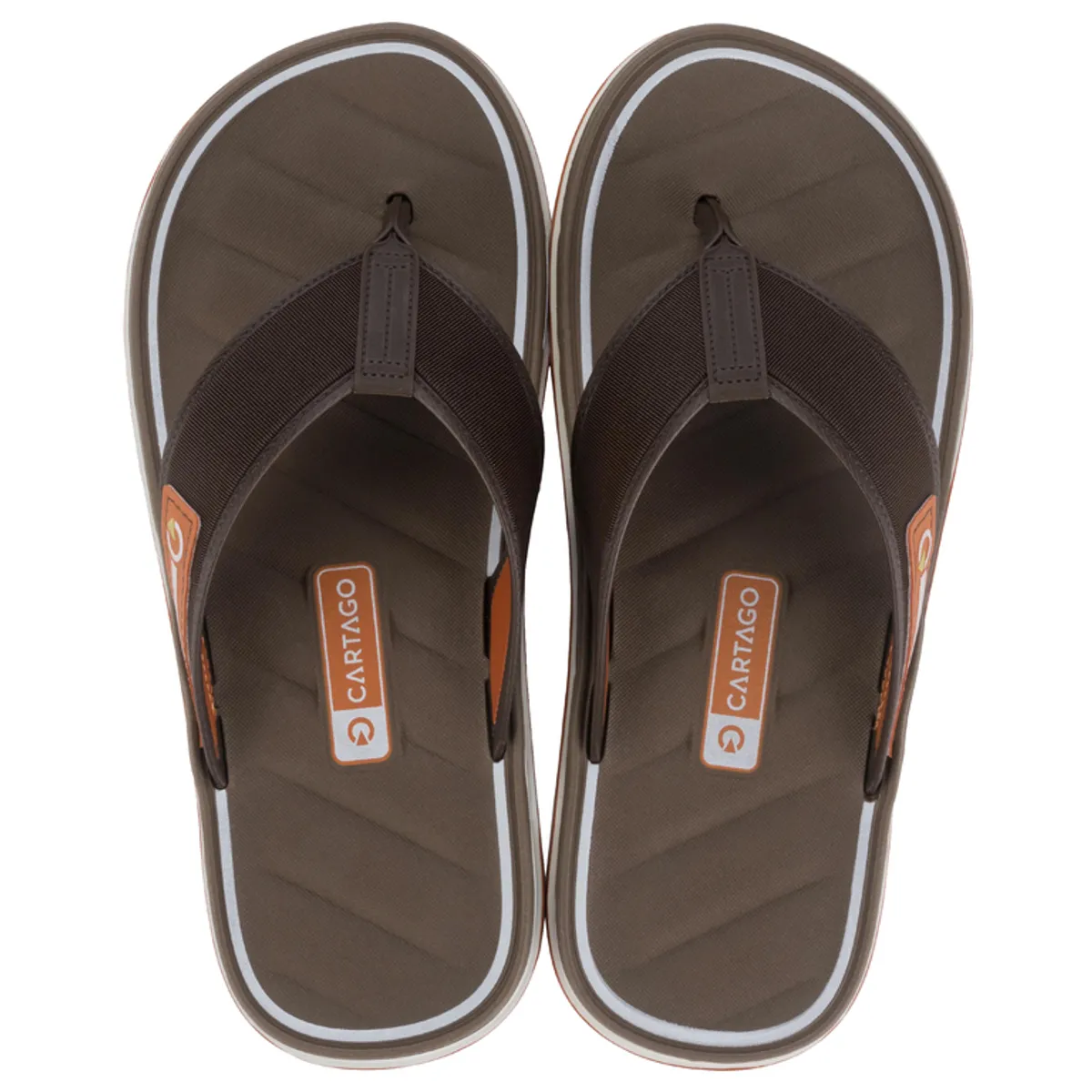 CARTAGO - Sandalia Hombre Blanco/Marrón Malaga Cartago
