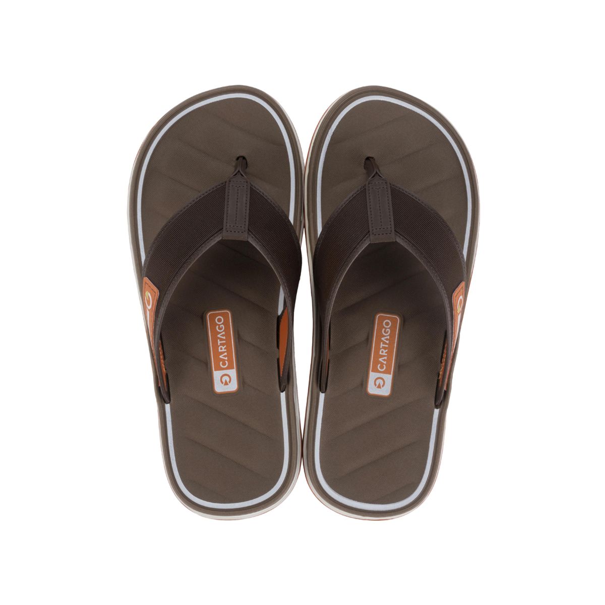 CARTAGO - Sandalia Hombre Blanco/Marrón Malaga Cartago