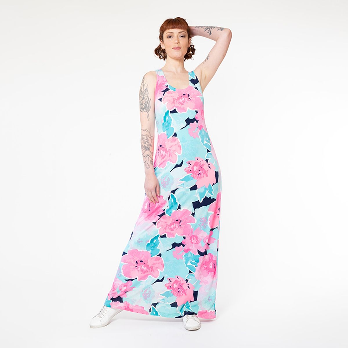 NATALIA SEGUEL - Vestido Deportivo Celeste Flores Natalia Seguel