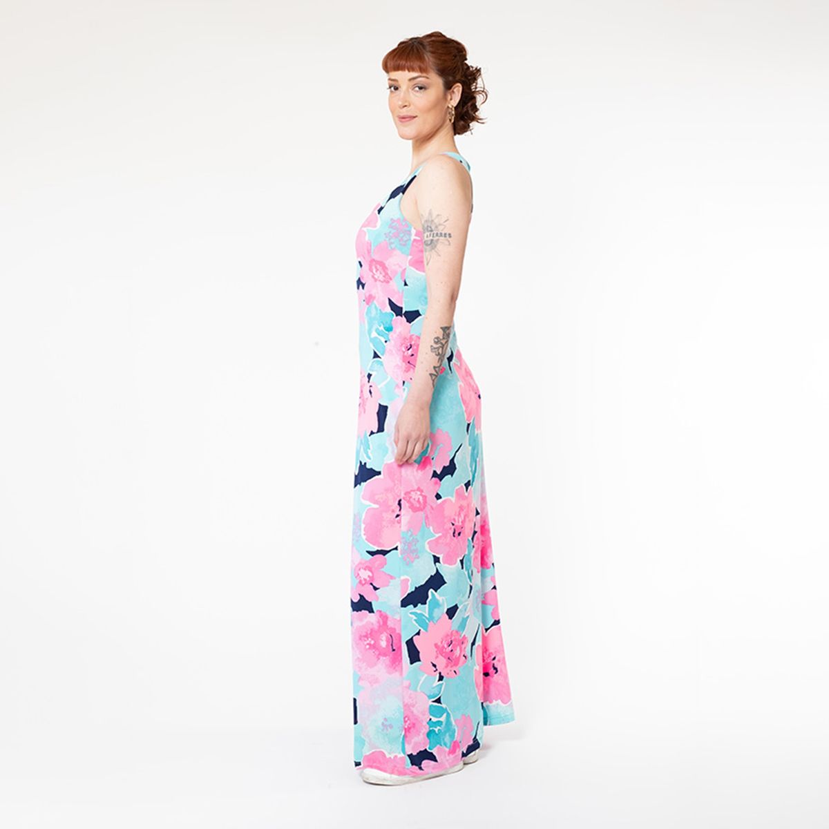 NATALIA SEGUEL - Vestido Deportivo Celeste Flores Natalia Seguel