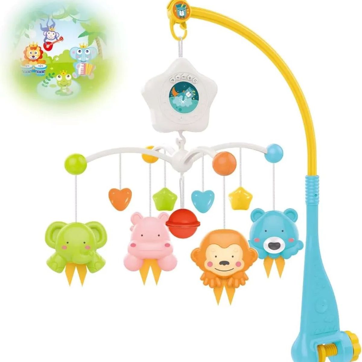 HUANGER - Móvil De Bebé Proyector Musical De Animales