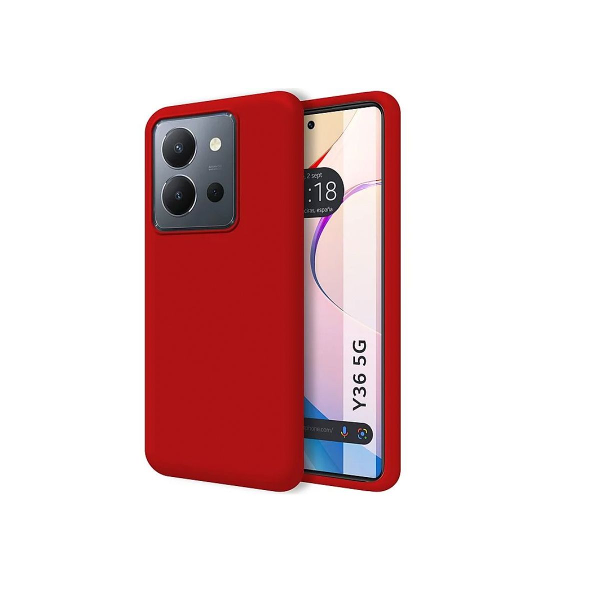 JOIGO - Carcasa Para Vivo Y36 5G Goma Rojo.