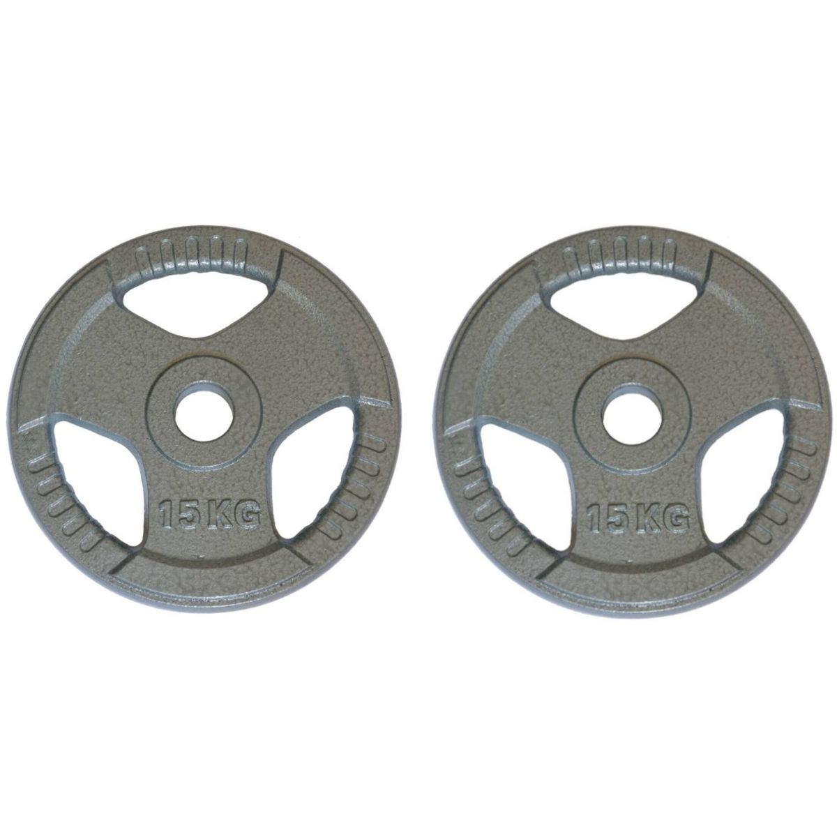 GENERICO - Par de discos olímpicos de acero 3 GRIP de 15 kg (Total 30 kg)