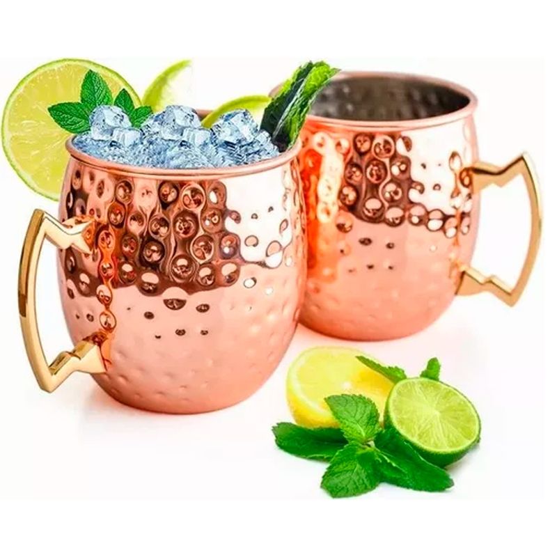 GENERICO - Mug Vasos Cobre Set De 2 500ML