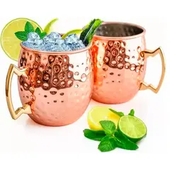 GENERICO - Mug Vasos Cobre Set De 2 500ML