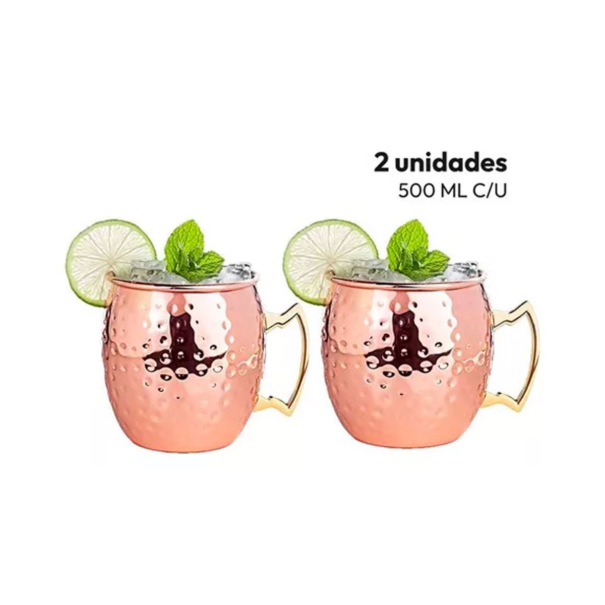 IRM - Mug Vasos Cobre Set De 2 x 500ML