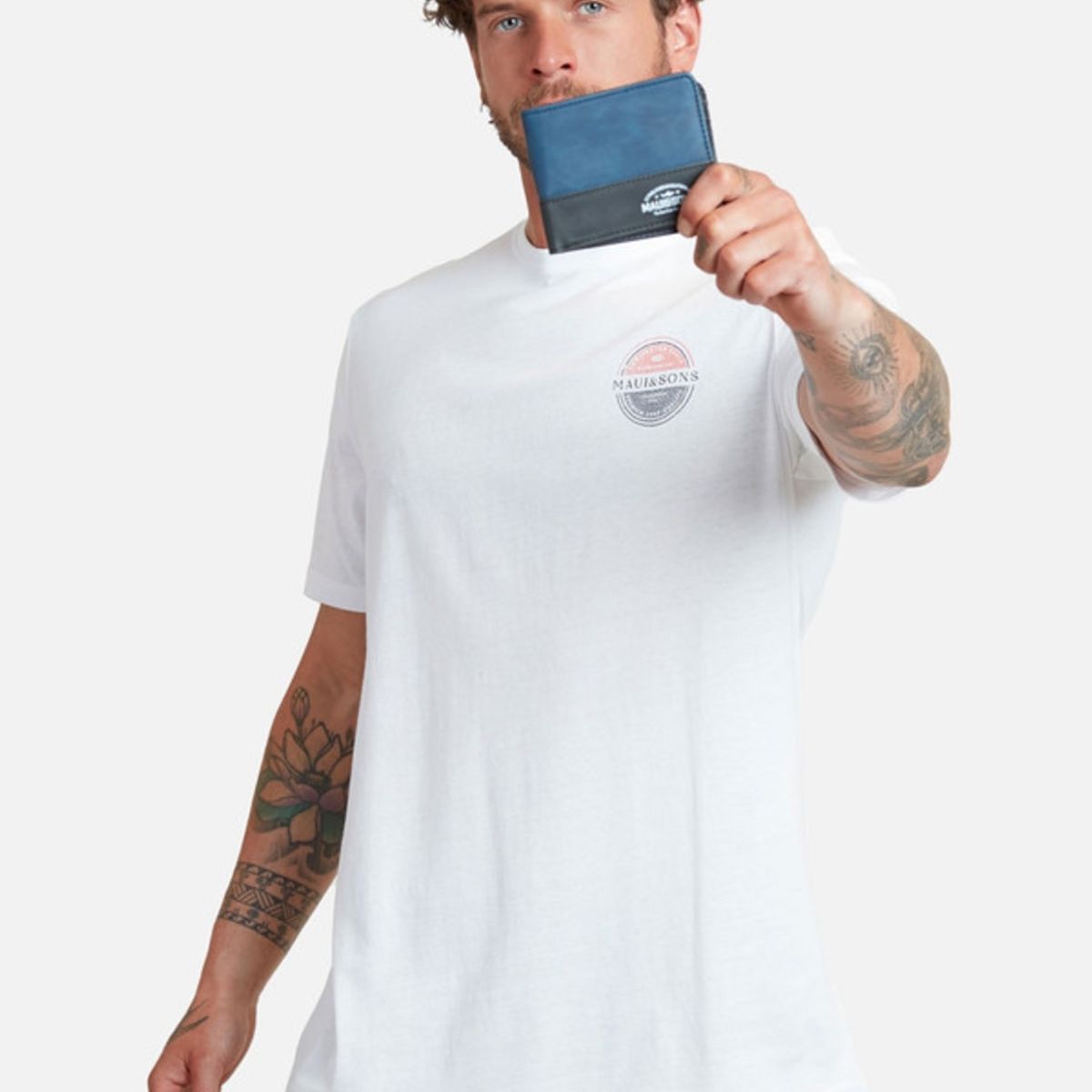 MAUI AND SONS - Pack Polera Billetera Blanco 5AV1762 Hombre Maui and sons