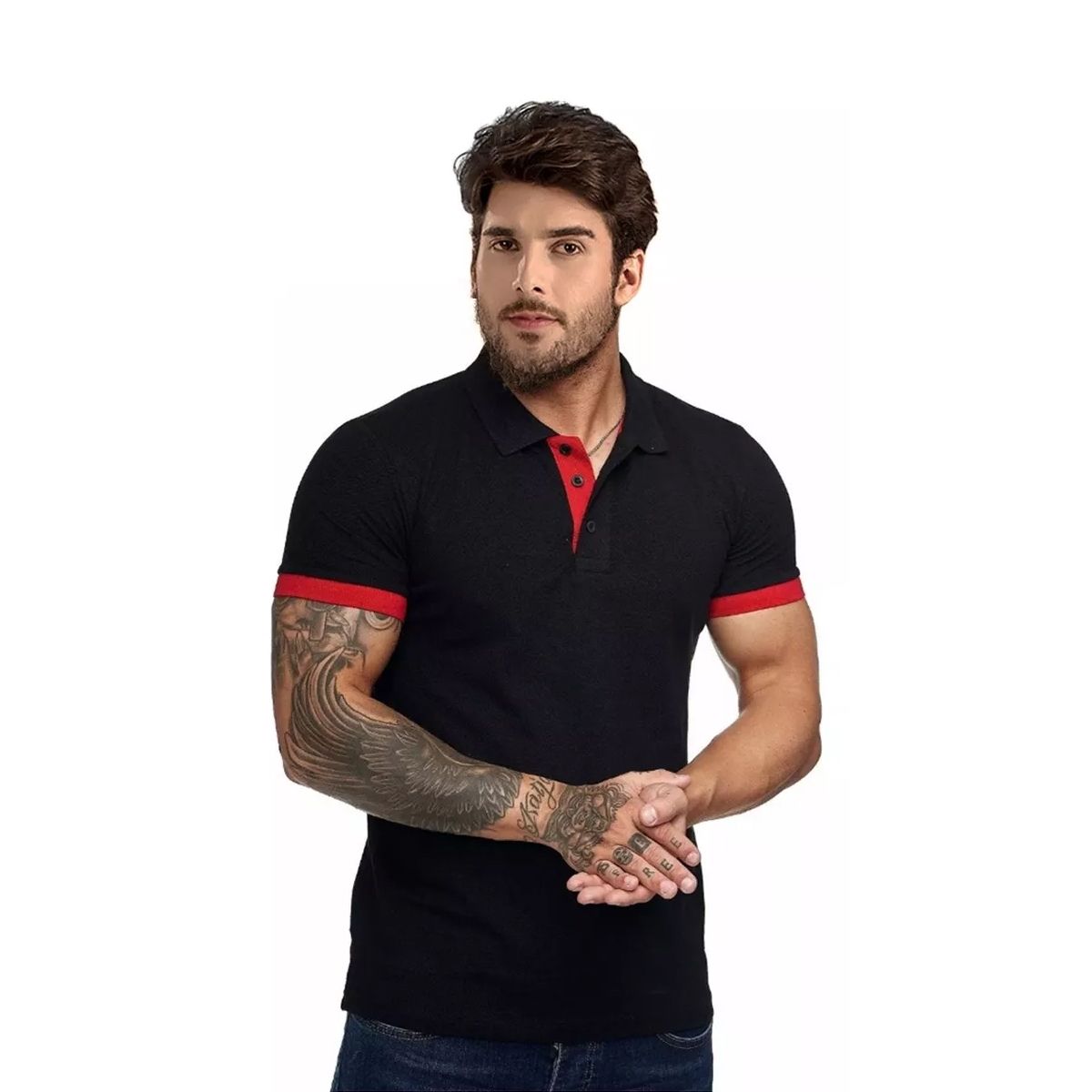 EDWINAYY - Polera Piqué Hombre Botones Manga Corta Premium Textura