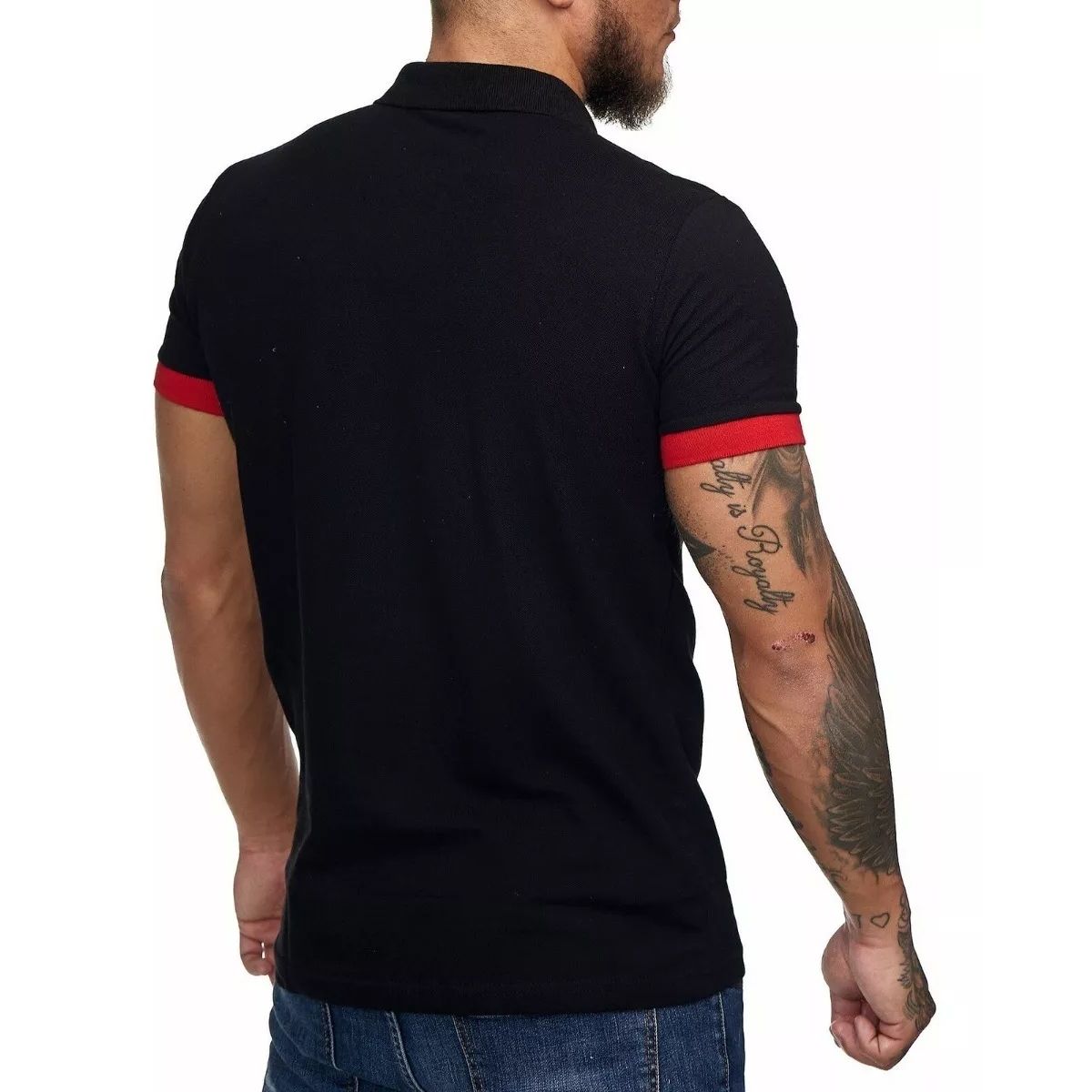 EDWINAYY - Polera Piqué Hombre Botones Manga Corta Premium Textura