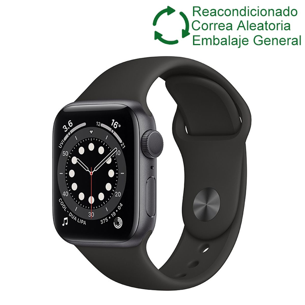 APPLE - Apple watch series 6 44mm GPS - Negro Reacondicionado(Semi Nuevo)
