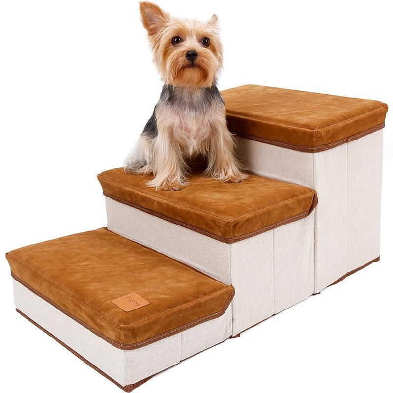LERNEN - Escalera Para Perros Y Gatos Con Estantes Guardadores