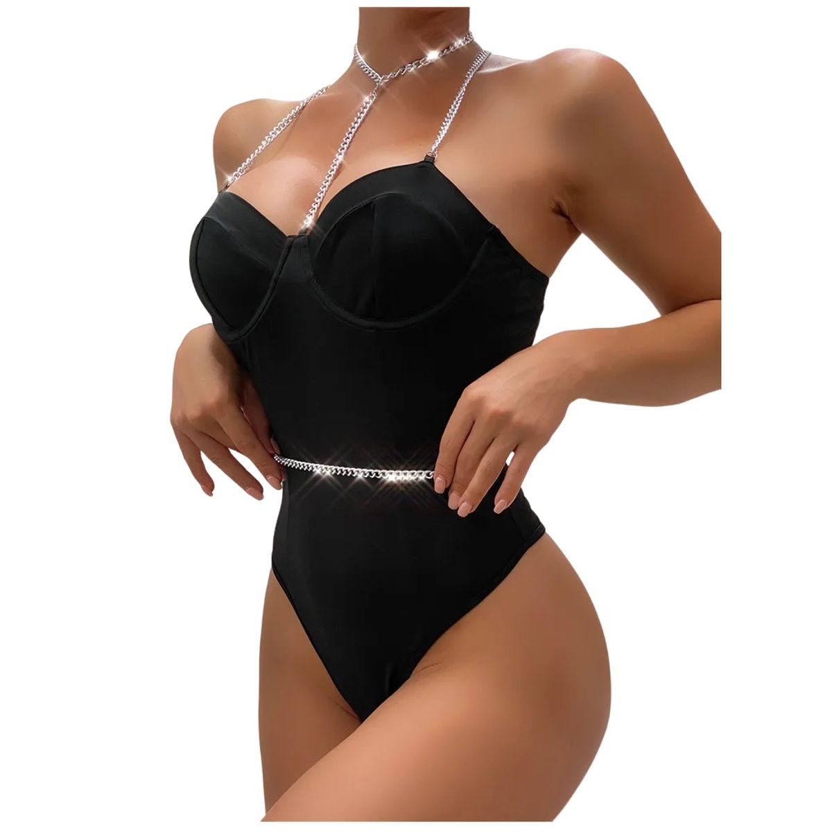 GARSIL - Body Para Mujer Con Tirantes De Cadenas Y Espalda Descubierta