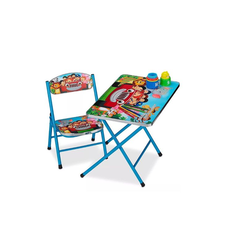 GENERICO - Mesa Tipo Escritorio Para Niños + 1 Silla Modelo Safari