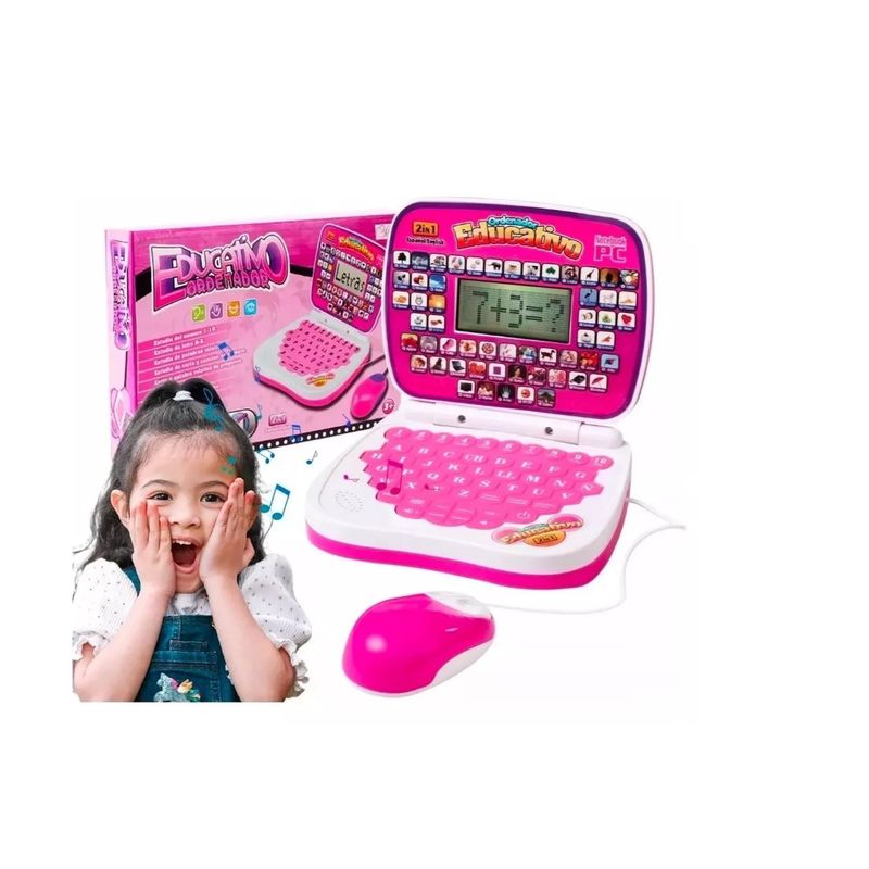 GENERICO - Ordenador Didactico Computadora Didactica Para Niñas Rosa