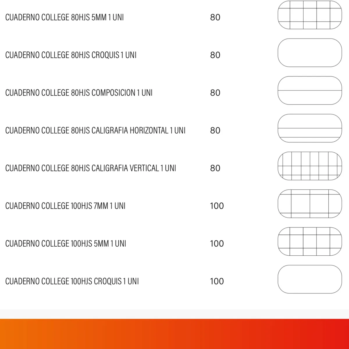 GLAM - CUADERNO COLLEGE 80HJS CALIGRAFIA HORZNTL 8UNI COLOR GLAMTEX