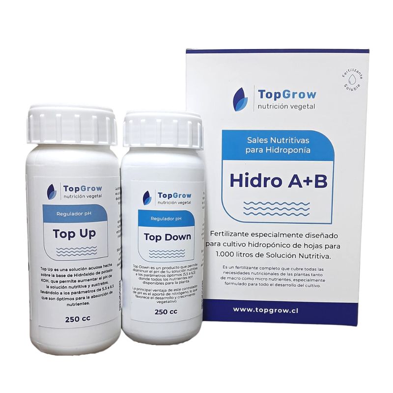 GENERICO - Sales nutritivas Hidroponía 1000 L + pH sube y baja (250 cc)
