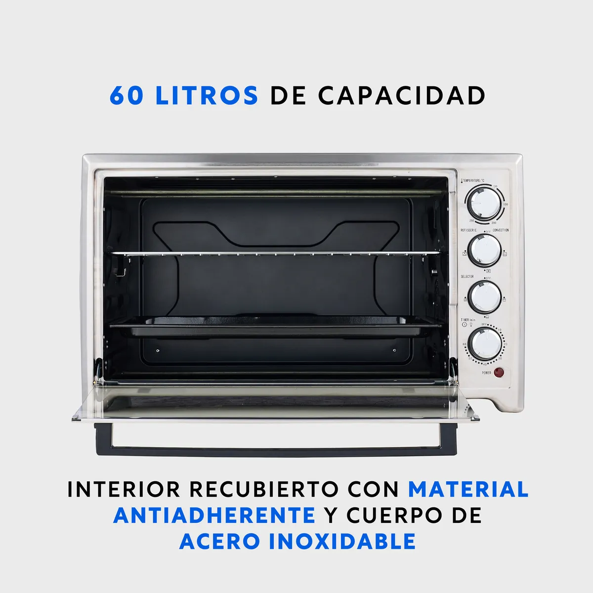 EASYWAYS - Horno electrico Oven Master 60 L + Conveccion y Spiedo