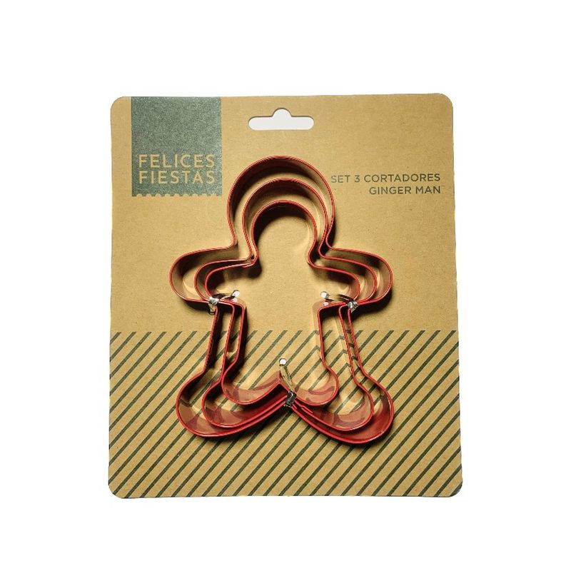 HERRERA MAISON - Set 3 Cortadores de Galletas Ginger Man