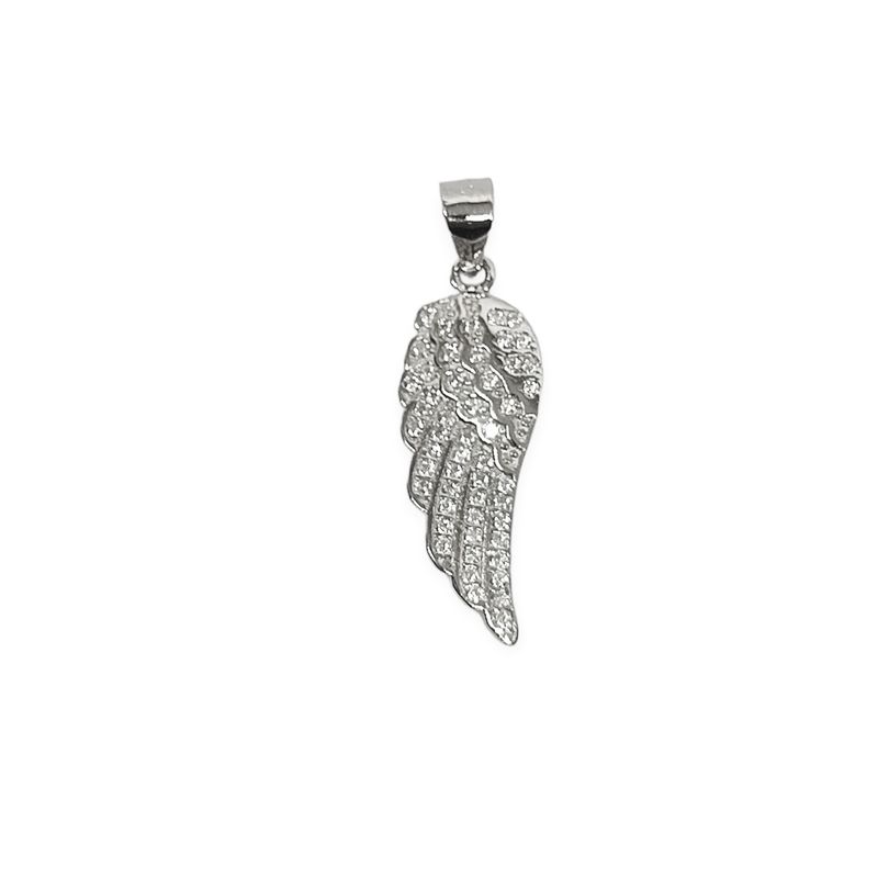 ANDREA COGGIOLA JOYAS - Colgante Ala Circón Plata Fina 925 Baño Rodio