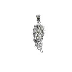 ANDREA COGGIOLA JOYAS - Colgante Ala Circón Plata Fina 925 Baño Rodio