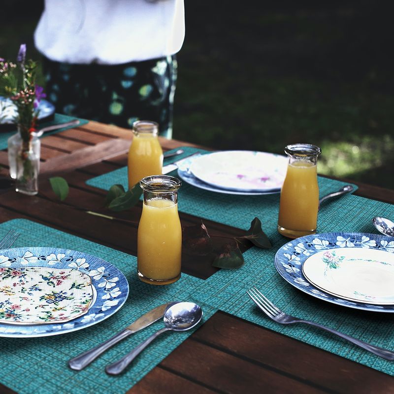 DAVANTI - Set 6 Individuales Luxe Aqua Rectangular