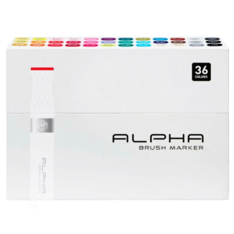 ALPHA DESING - Marcadores Alpha Brush Set 36 Colores