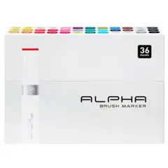 ALPHA DESING - Marcadores Alpha Brush Set 36 Colores