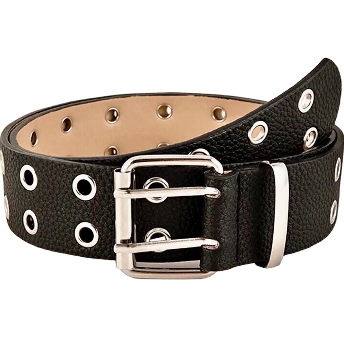 RELOJERIA - Cinturón Femenino Rockero Doble Fila De Ojos Metal