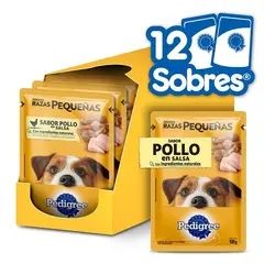 PEDIGREE - - Alimento Húmedo Sobre Perro Raza Pequeña Pollo 12 Sobres