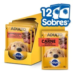 PEDIGREE - - Alimento Húmedo Sobre Perro Adulto Carne 12 Sobres