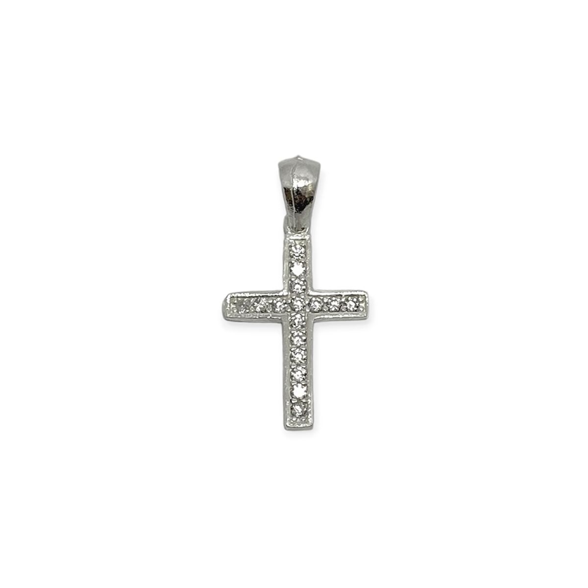 ANDREA COGGIOLA JOYAS - Colgante Cruz Circón Plata Fina 925