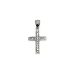 ANDREA COGGIOLA JOYAS - Colgante Cruz Circón Plata Fina 925