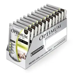 OPTIMUM - - Alimento Húmedo Gatos Adultos Sabor Pollo 12 Sobres