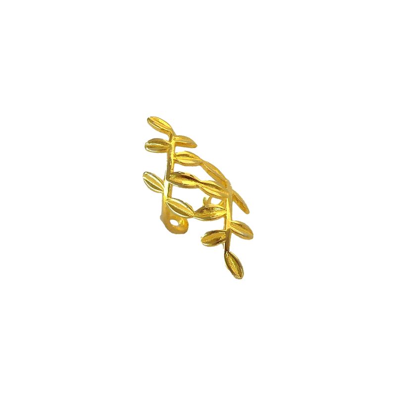 GENERICO - Earcuff Hoja plata 925 bañado en oro - Azul Zafira