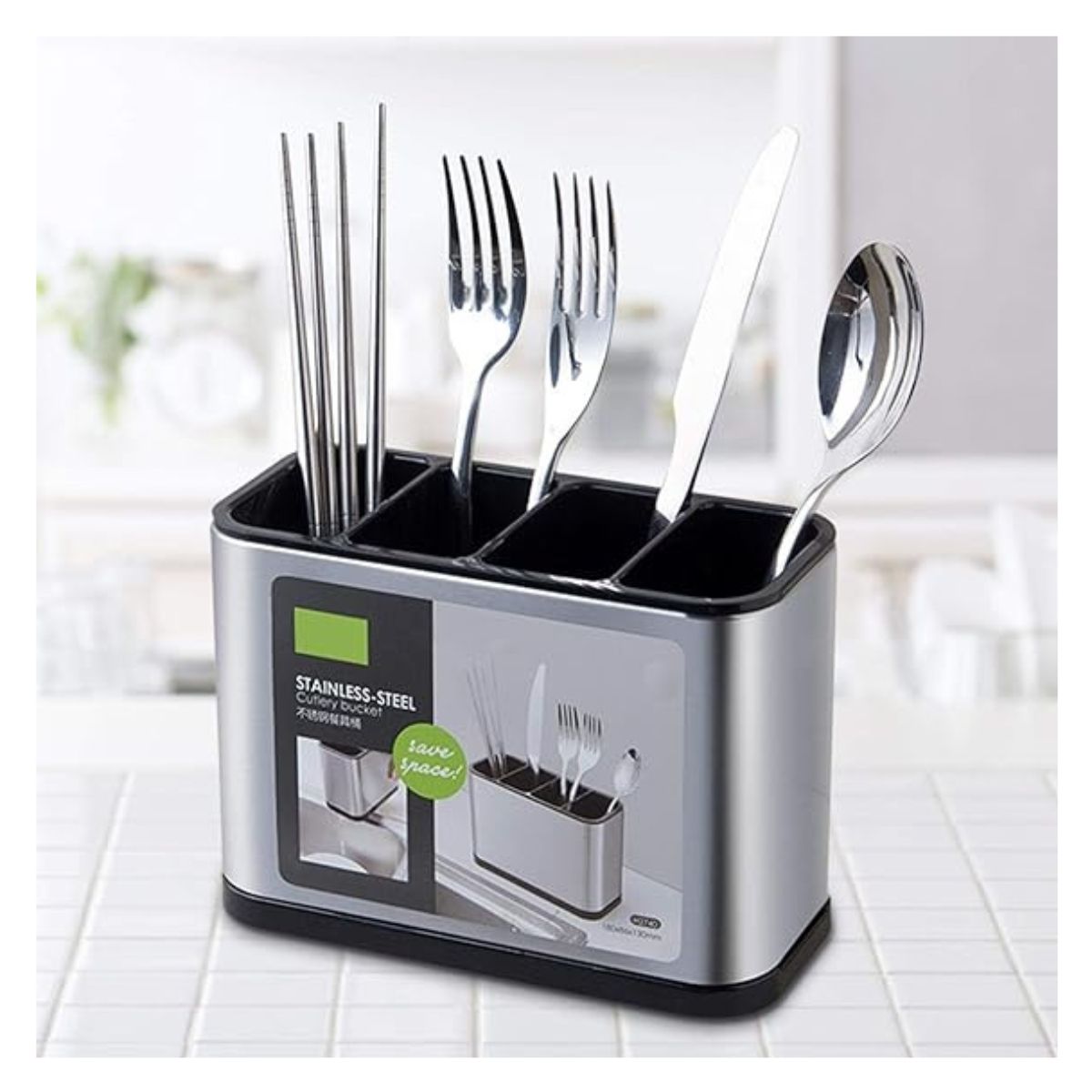 GENERICO - Organizador-escurridor De Cubiertos Con Agujeros De Drenaje