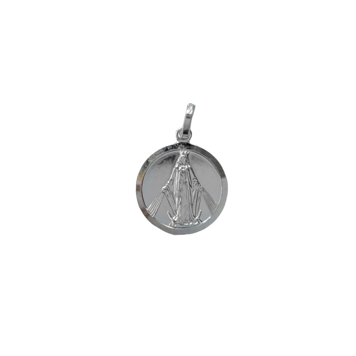 ANDREA COGGIOLA JOYAS - Colgante Medalla Virgen Rayos 16mm Plata Fina 925