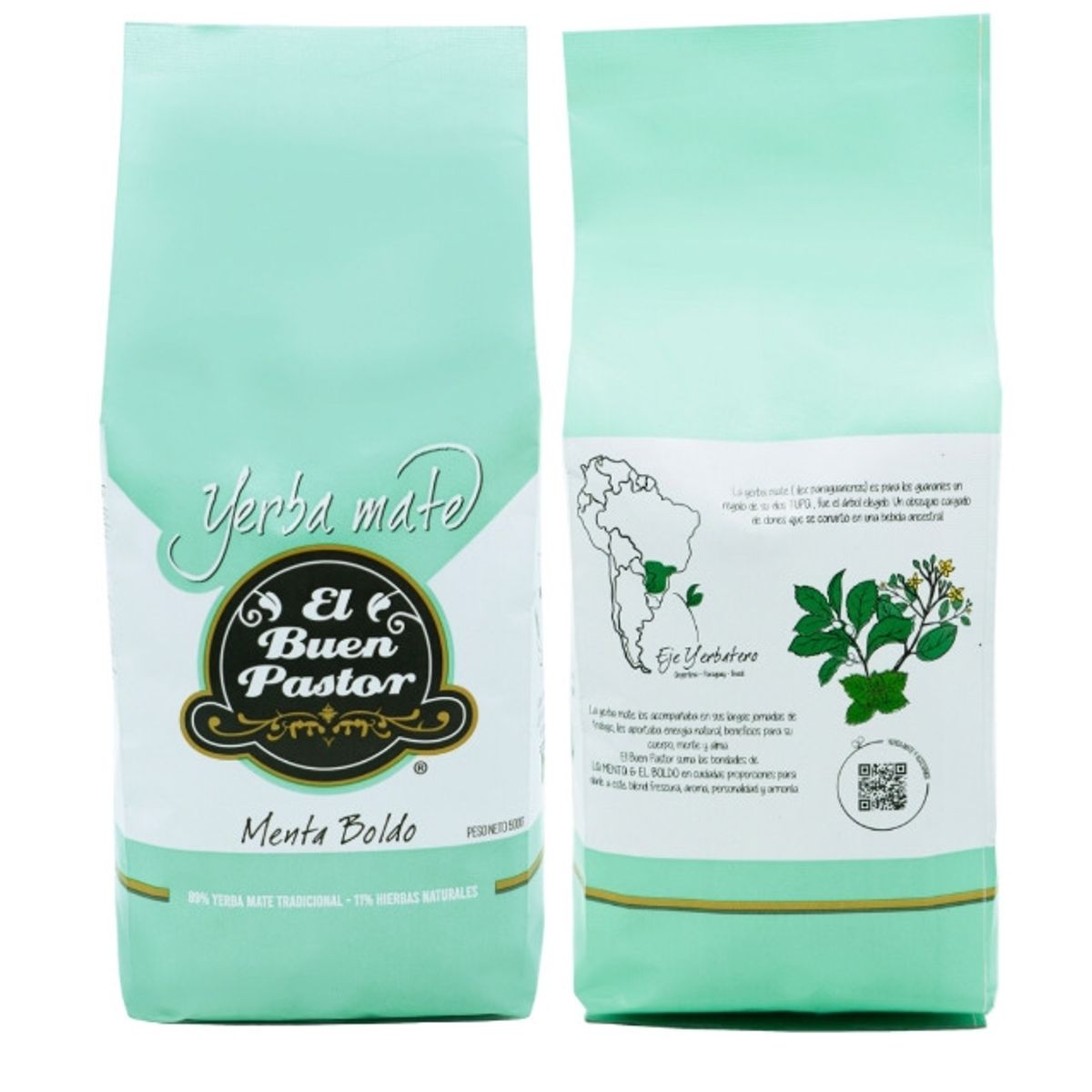EL BUEN PASTOR - Yerba Mate El Buen Pastor Menta Boldo 500g sin gluten