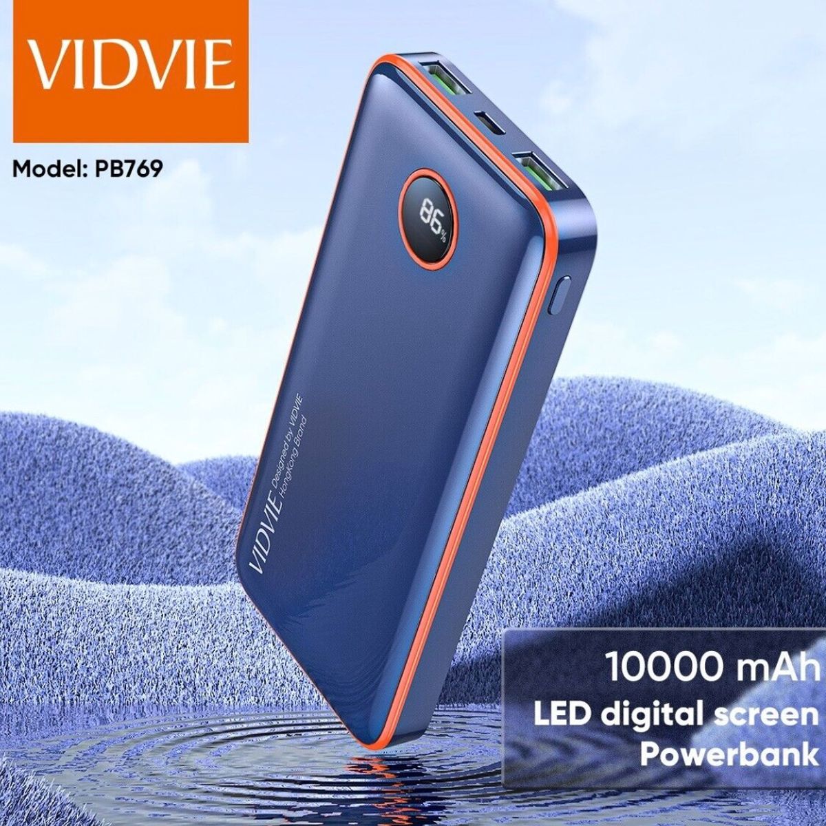 GENERICO - PowerBank Vidvie DUAL USB 10000MAH Visor de Carga