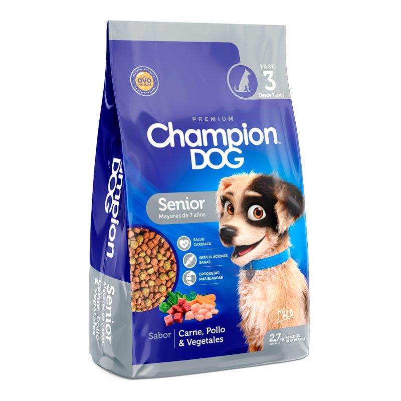 CHAMPION DOG - Champion Dog - Alimento Senior 7+ Carne Pollo y Vegetales 2.7 KG