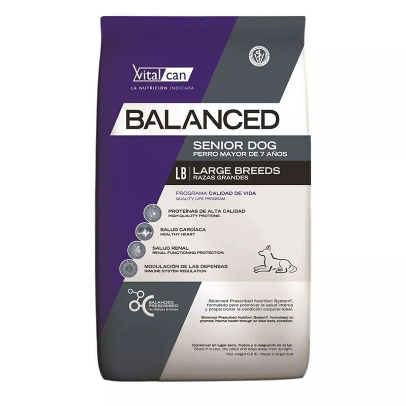 VITALCAN - Vitalcan Balanced - Alimento para Perro Senior Raza Grande 15 KG