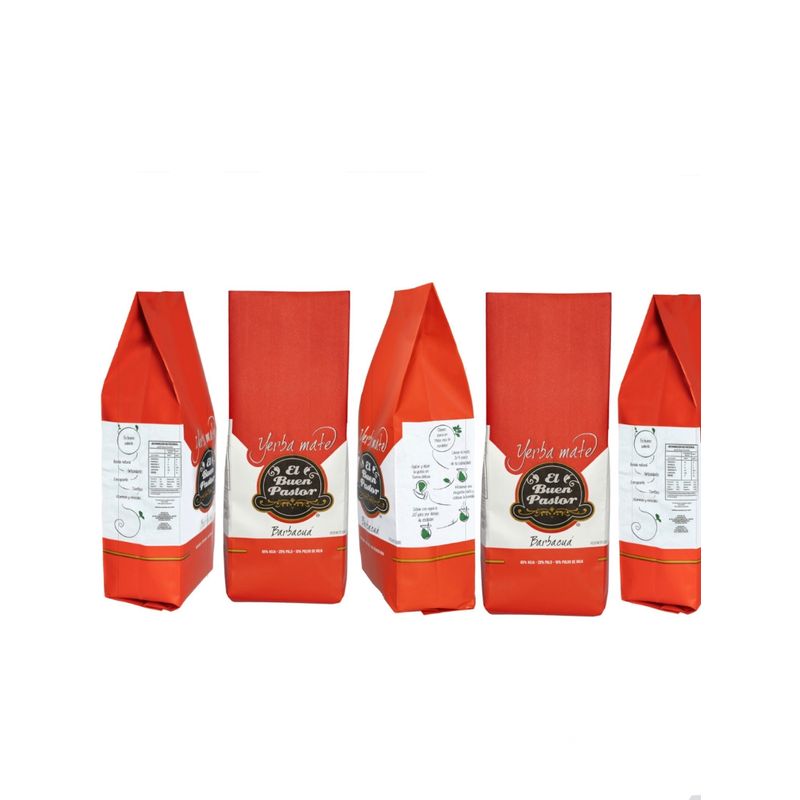 EL BUEN PASTOR - Pack x 5 Yerba Mate El Buen Pastor Tradicional Barbacuá 500g sin gluten
