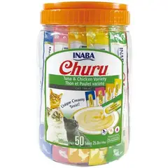 CHURU - GATOS - TARRO VARIEDADES - ATUN Y POLLO - 50 UNIDADES