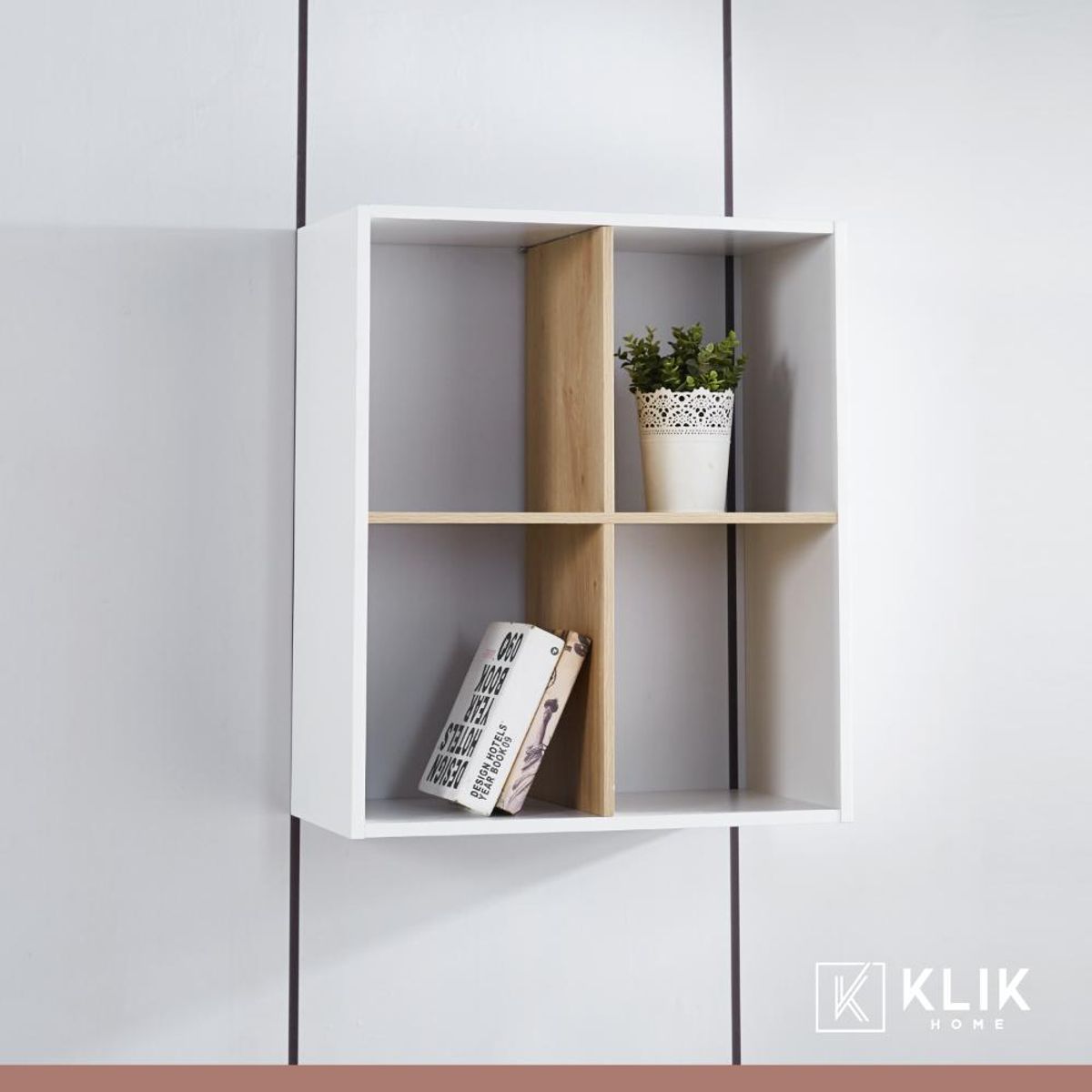 KLIK - Estante Librero Organizador 4 Espacios - Blanco KLIK