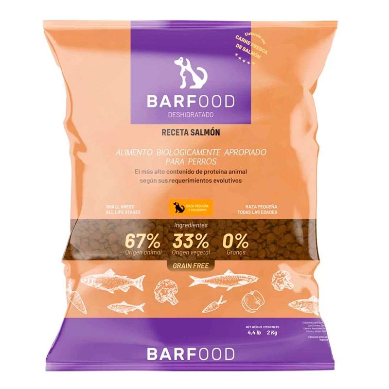 BARFOOD - Barfood - Alimento Deshidratado Cachorros y Pequeños Salmón 2 KG
