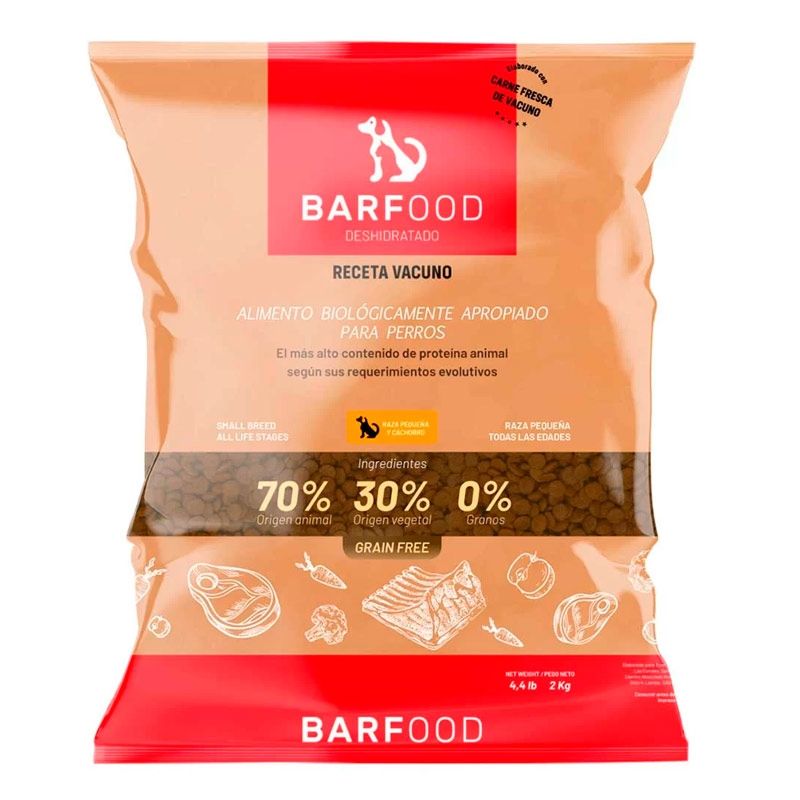 BARFOOD - Barfood - Alimento Deshidratado Cachorros y Pequeños Vacuno 2 KG