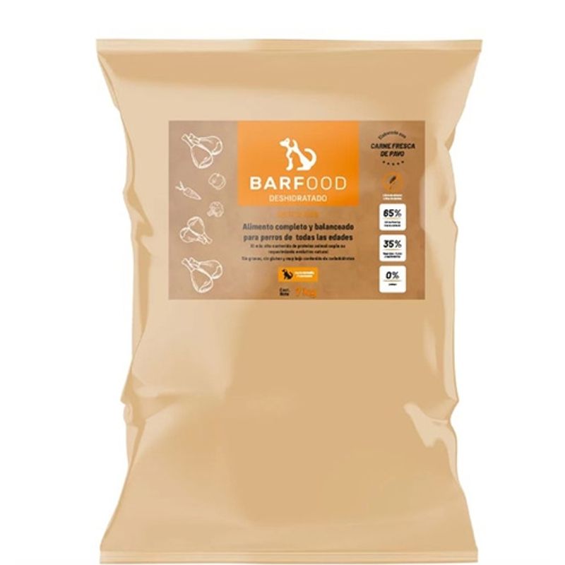 BARFOOD - Barfood - Alimento Deshidratado Cachorros y Pequeños Pavo 7 KG
