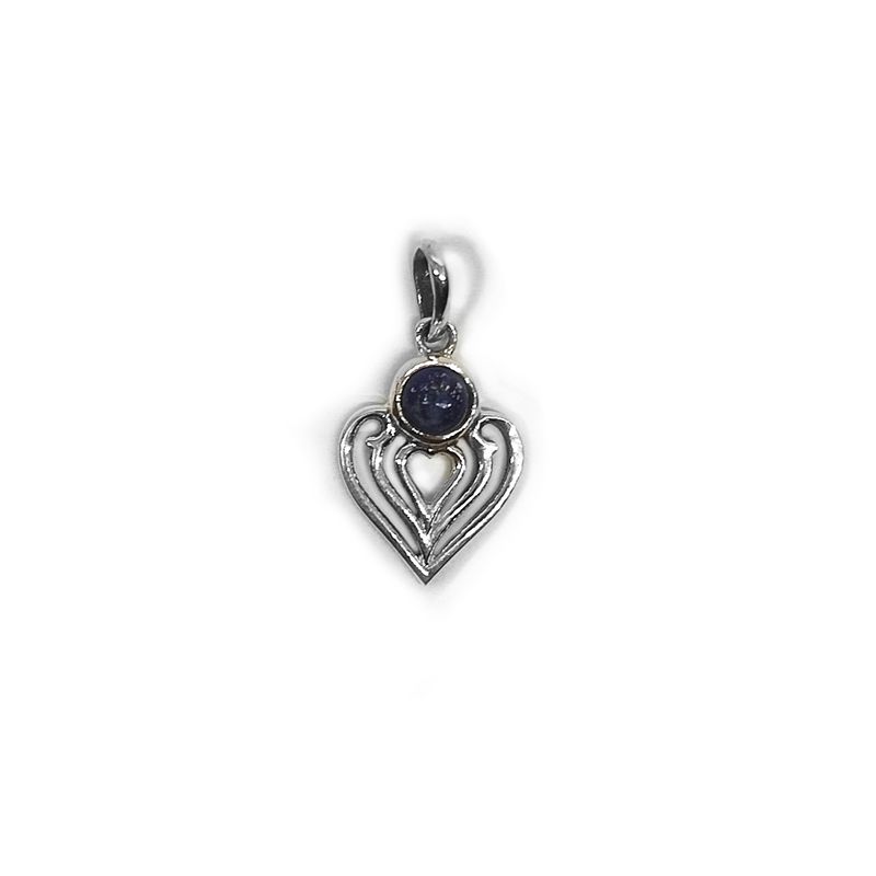 ANDREA COGGIOLA JOYAS - Colgante Corazón Lapislázuli Plata Fina 925