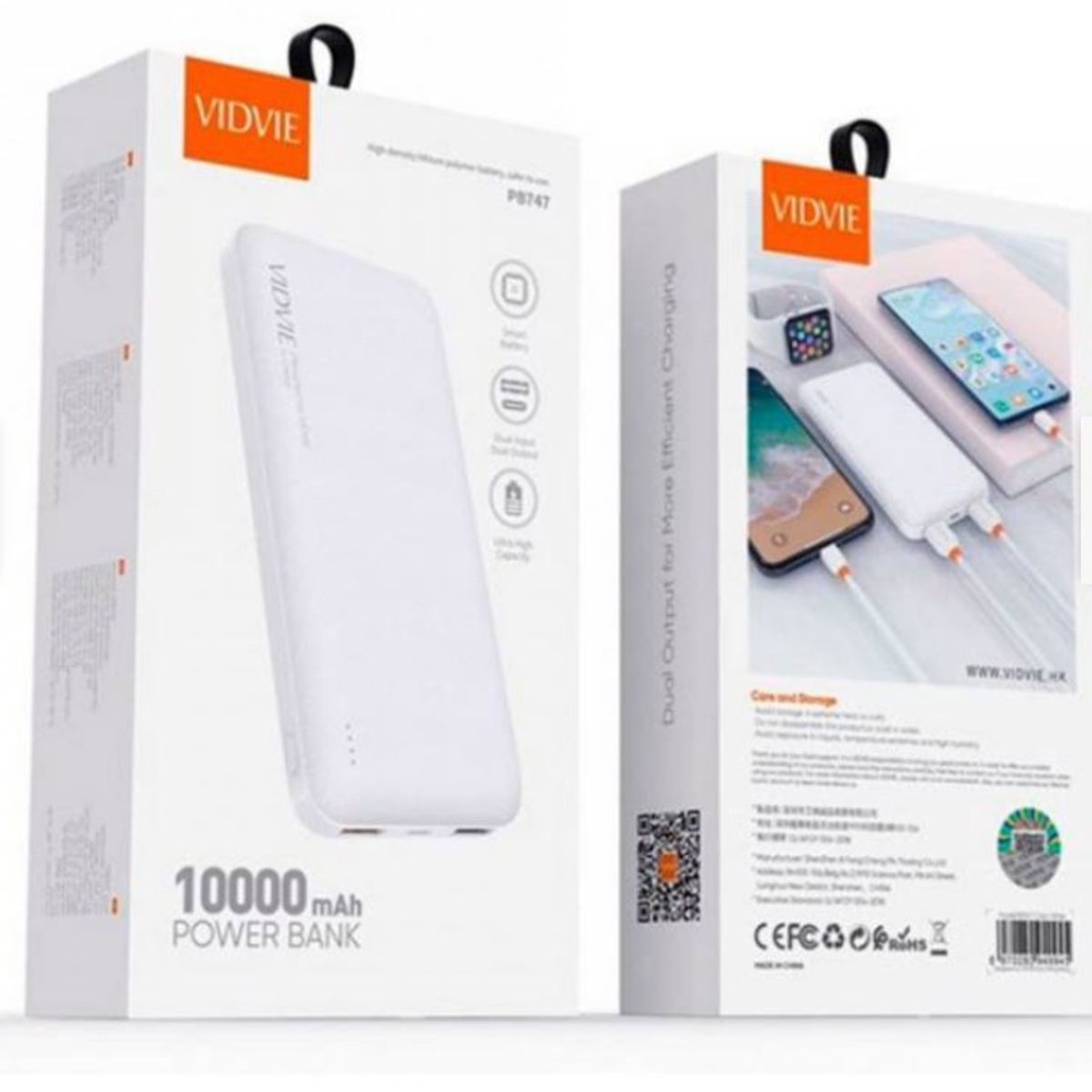 GENERICO - Cargador Portátil 10000mah PB747 Vidvie Blanco